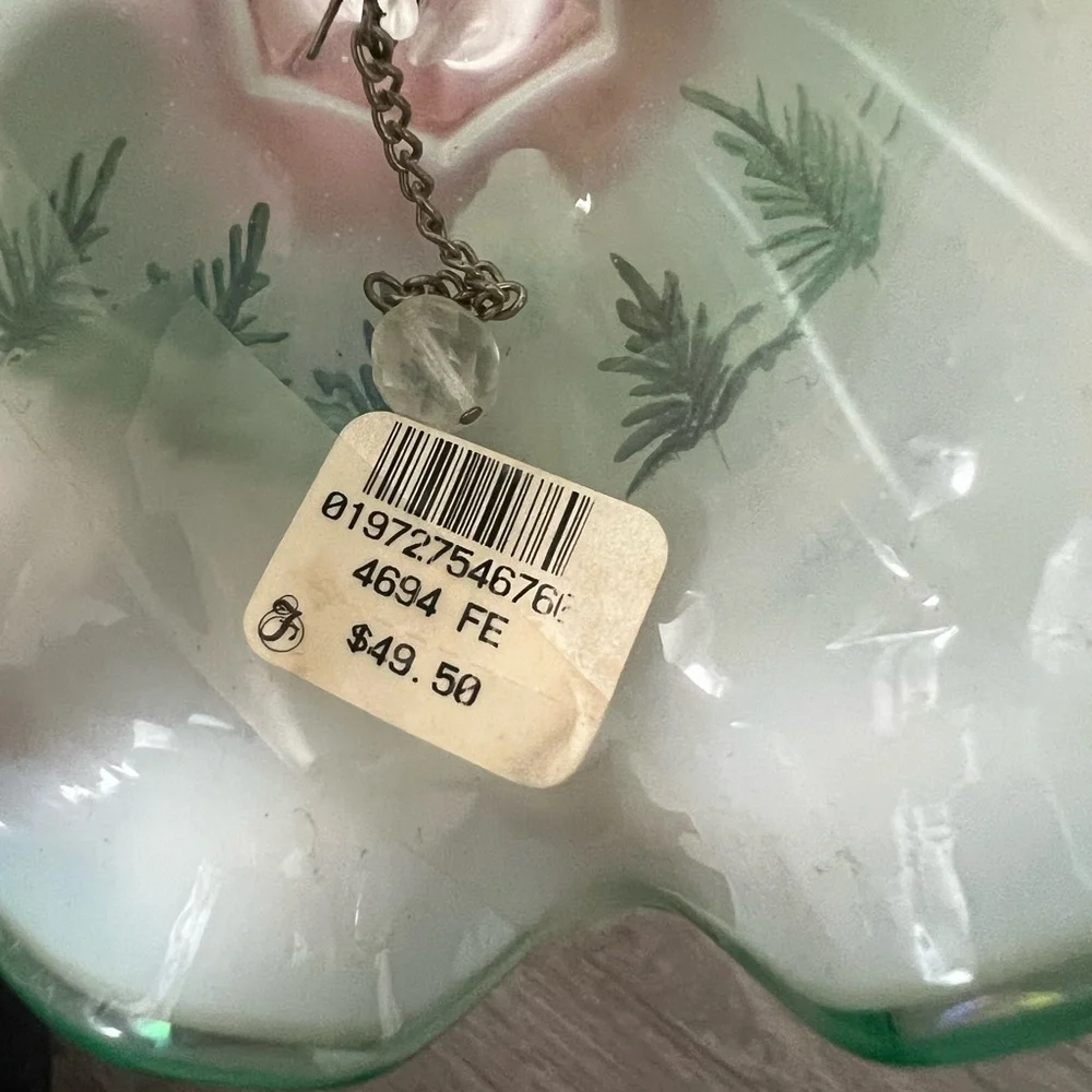 Fenton Glass Bell with Green Fern Design - Picture 12 of 16